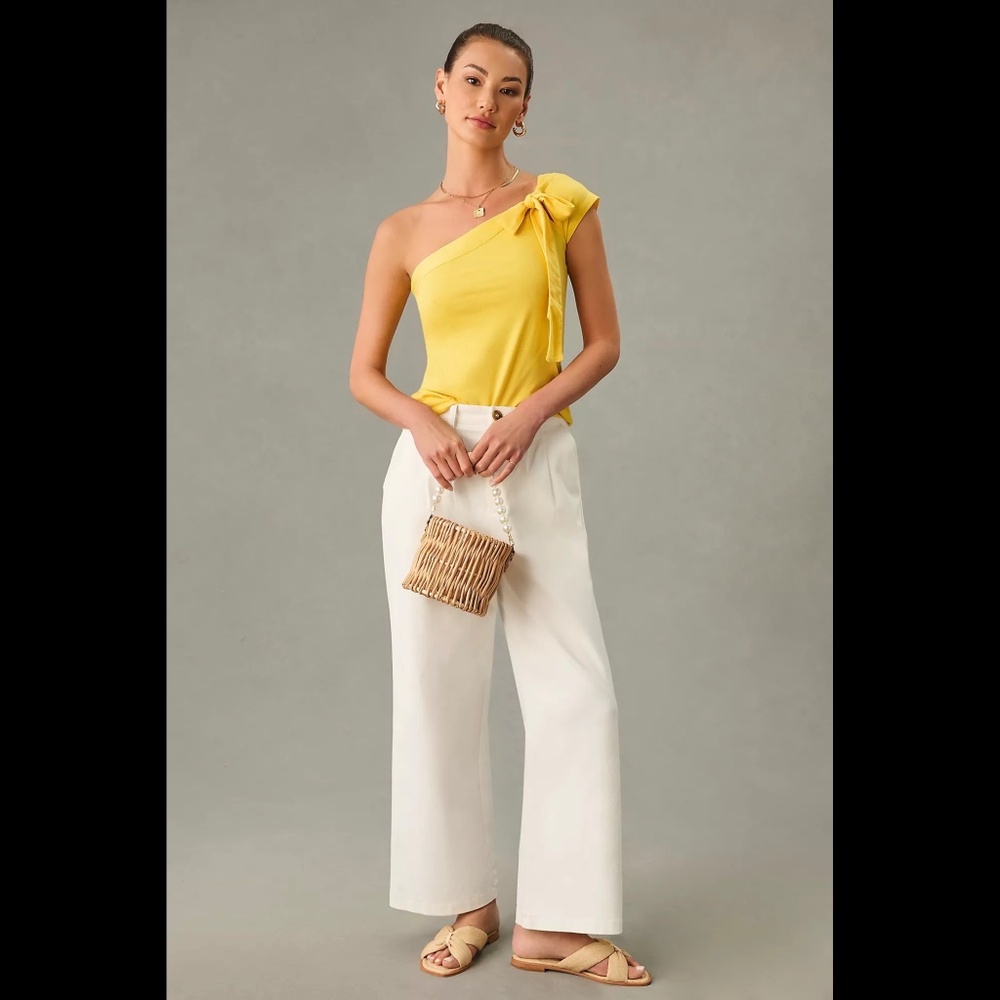 Anthropologie Maeve One-Shoulder Bow Top - Picture 3 of 16